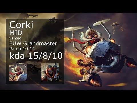 Corki vs Zed Mid - EUW Grandmaster 15/8/10 Patch 10.14 Gameplay