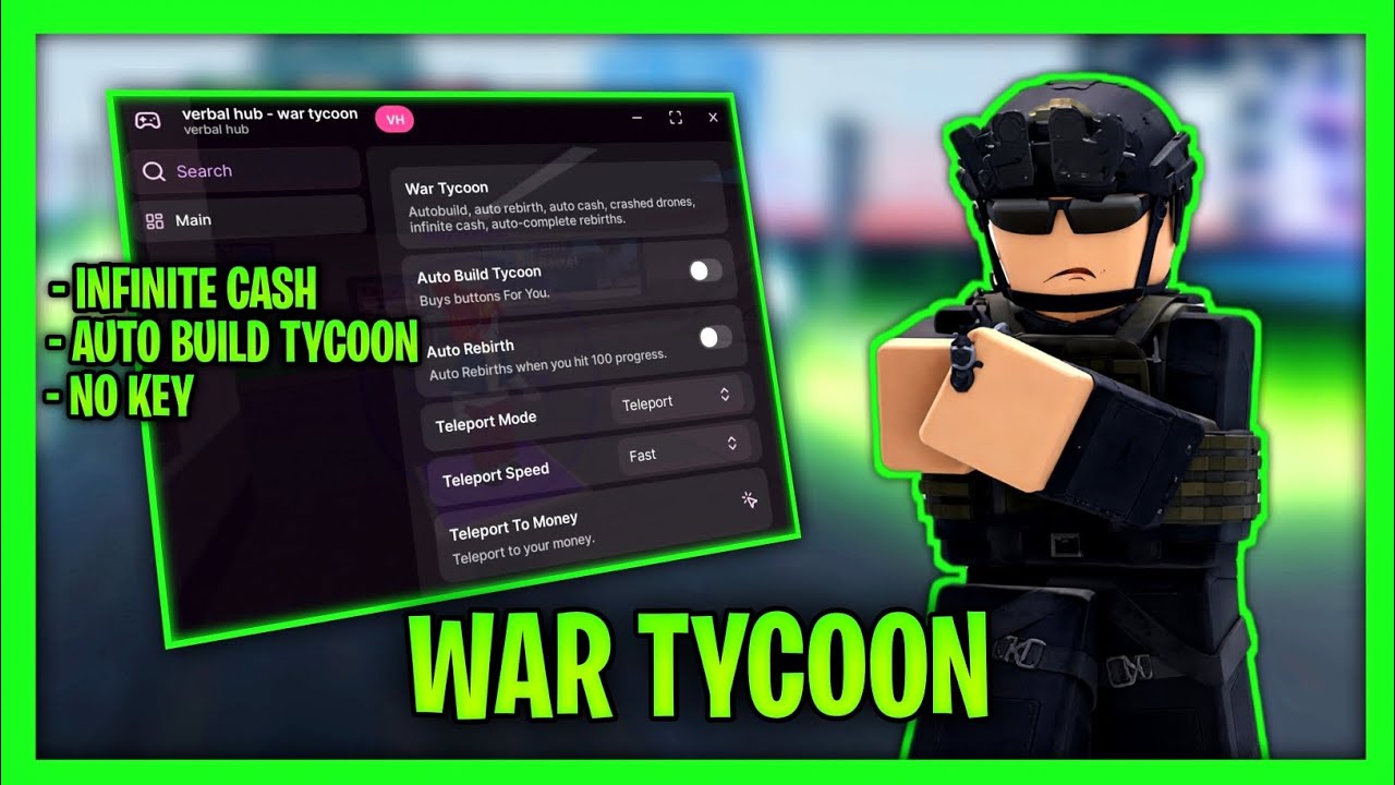 *NEW* War Tycoon Script - Infinite Cash, Auto Build Tycoon, Auto Rebirth, No Key! 