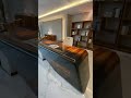 Italy Design Luxury Office Furniture Of Home Office Writing Desk Table With Combine Bookcase Cabinet