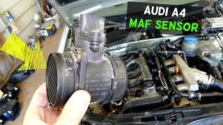 AUDI A4 B6 MAF SENSOR  MASS AIR FLOW SENSOR REPLACEMENT REMOVAL
