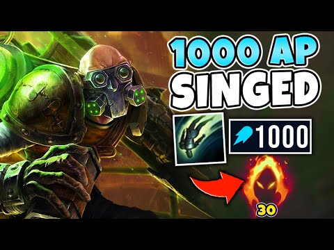*NEW RECORD* HITTING 920+ AP ON SINGED! FLING HITS FOR HOW MUCH DAMAGE?! - League of Legends