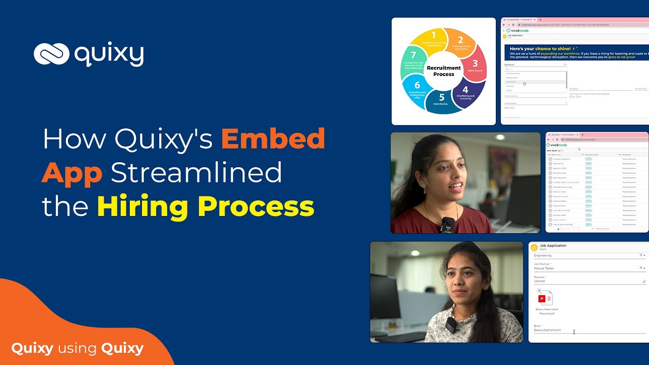 Quixy Using Quixy: How Quixy's Embed app Streamlined Hiring Process | HR Automation
