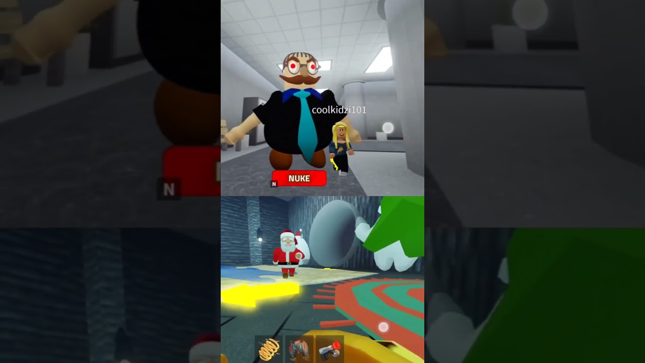 ESCAPE BAD BOSS OBBY vs EVIL SANTA ESCAPE! #roblox #viral #obby #shortsvideo #santa #boss