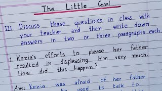 NCERT | Beehive |The Little Girl | Question & Answer | Part - 2 |