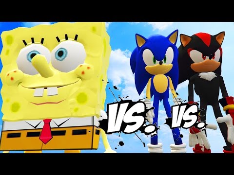 SONIC vs SPONGEBOB vs SHADOW - Great Battle