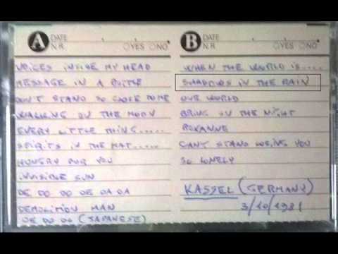 THE POLICE - Shadows in the Rain (Kassel 03-10-1981 " Eissporthalle" Germany (audio)