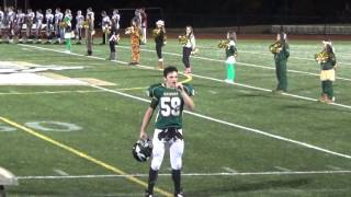 High School Football Player Sam Keith sings Anthem at Game - 10-30-14