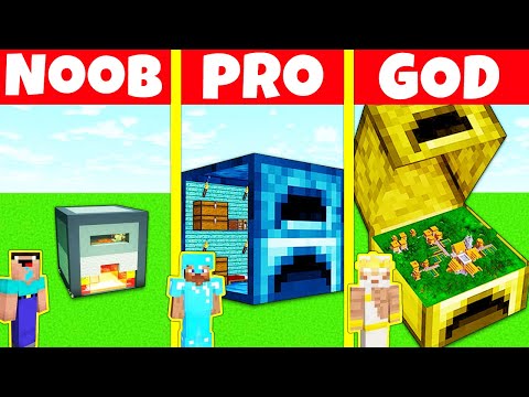 Minecraft Battle: FURNACE HOUSE CHALLENGE - NOOB vs PRO vs GOD / Animation