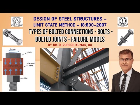 DSS-9|Design of Steel Structures|Types of Bolted Connections-Bolts-Bolted Joints|Failure Modes|IS800