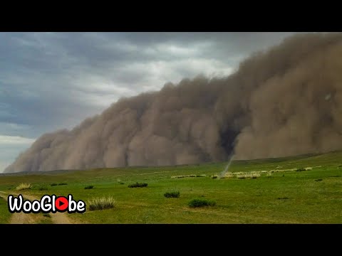 Massive Dust Storm Sweeping Across Tuv Aimag, Mongolia || WooGlobe