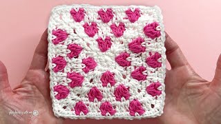 Easy Heart Granny Square 💖 Simple 2-Round Repeat