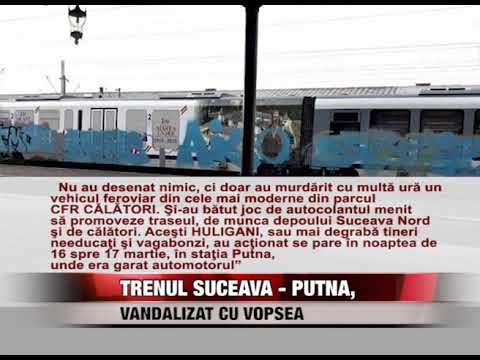 Trenul Suceava – Putna, vandalizat cu vopsea