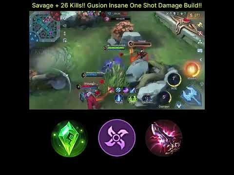 Savage + 26 Kills!! Gusion Insane One Shot Damage Build Meta 2024!! - MLBB @Mobile__Gamer