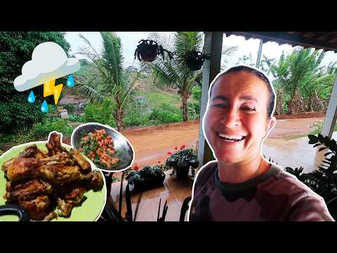 My lunch today + lots of rain and wind!!