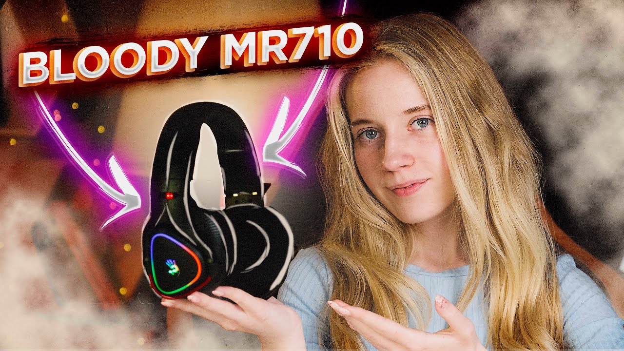 Навушники ігрові Bloody MR710, RGB, колір чорний