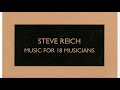 Steve Reich - Music for 18 Musicians (1978) [Audio + Score]