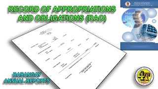 RECORD OF APPROPRIATIONS AND OBLIGATIONS (RAO) | BARANGAY ANNUAL REPORTS | BARANGAY ACCOUNTING