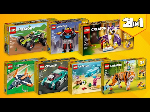 All LEGO® Creator 3in1 2022 sets 1HY [21in1] | Building Instructions | Buggy, Super Robot, Tiger...