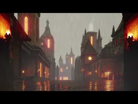 Fantasy Middle Ages Village ambience - Rain and thunder