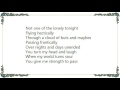 Howard Jones - Not One of the Lonely Tonight Lyrics