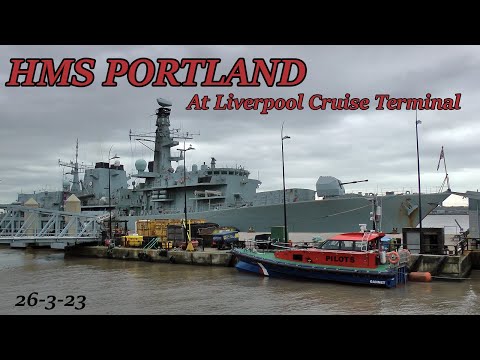 HMS Portland Berthed At Liverpool Cruise Terminal