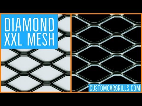 12in. x 48in. Small Diamond Grill Mesh Sheet - Gloss Black