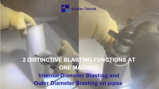DUAL FUNTION AT ONE BLASTING MACHINE : INNER AND OUTER DIAMETER PIPE DRY BLASTING #sandblasting