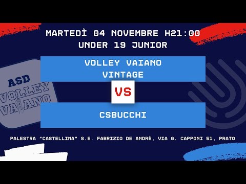 04/11/2025 | Under 19 Junior | PVP VOLLEY VAIANO VINTAGE vs CSBUCCHI | Giornata 7