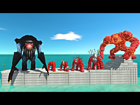 Occupy Boat | Captain Gutt vs Lava Golem Evolution - Animal Revolt Battle Simulator