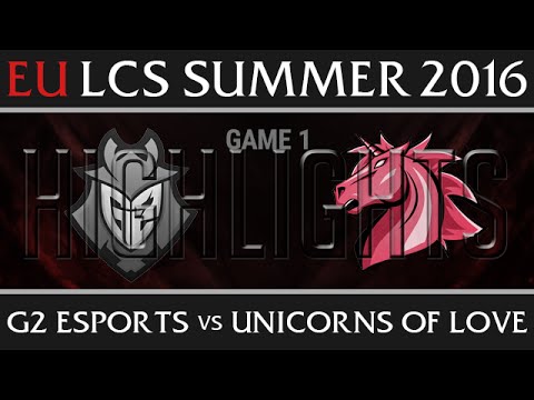 G2 Esports vs Unicorns of Love Game 1 Highlights, Week 8 EU LCS Day 1 Summer 2016 - G2 vs UOL G1