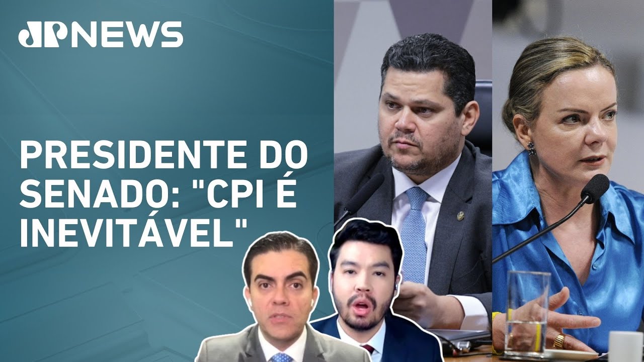 Davi Alcolumbre se reúne com Gleisi Hoffmann e afirma não poder impedir CPI sobre o INSS