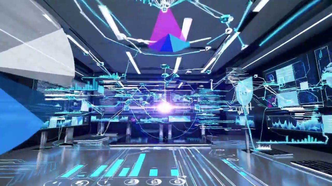 Futuristic AI Interface with Holographic Display