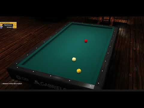 ShootersPool Straight Rail Billiards game / 9 points RUN