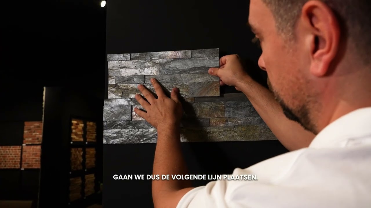 Zelfklevende steenstrips natuursteen montage video. Deco Steenstrips Paneli