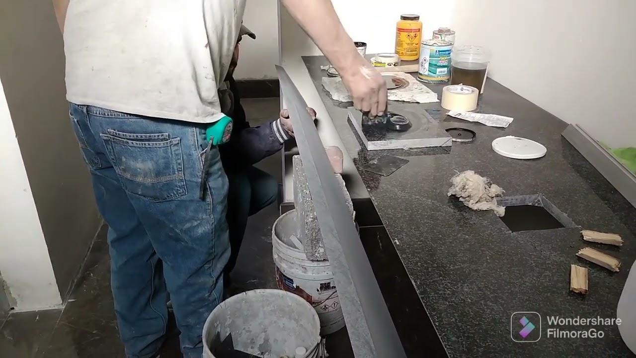 como construir un lavabo de granito