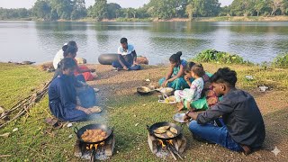 Download lagu नदीवर आले पाहुणे त्यांच्यासाठी माशांची रेसिपी आणि चिकन🍗🐔फ्राय परत एकदा घरी बनवले🐠 चिलापी फ्राय😋😋 mp3