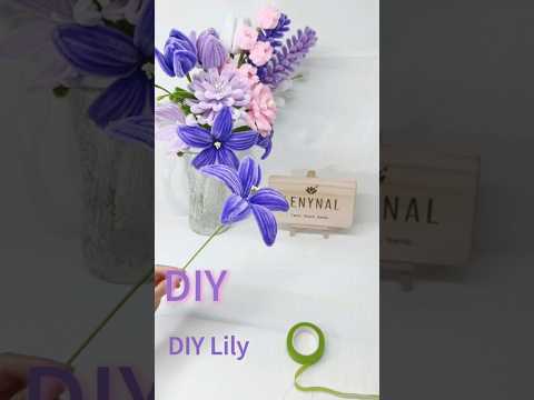 3 How to Make a Snowy lilac lily with Pipe Cleaners | Step by Step Tutorial | Glue-Free Craft