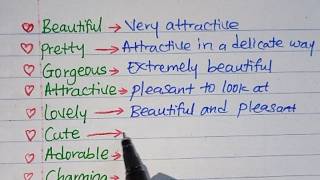 Beauty Vocabulary: Words To Describe escribe Beauty 