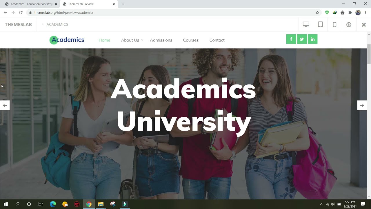Academics: Education Bootstrap HTML Template