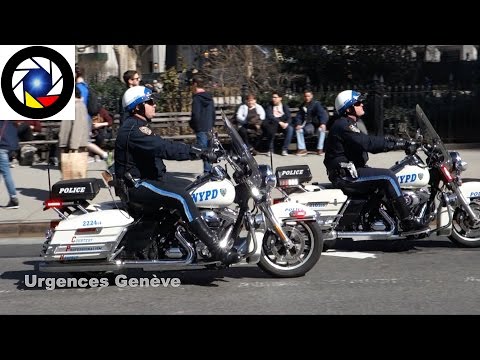 NYPD Counter-Terrorism Team with motorcycles escort