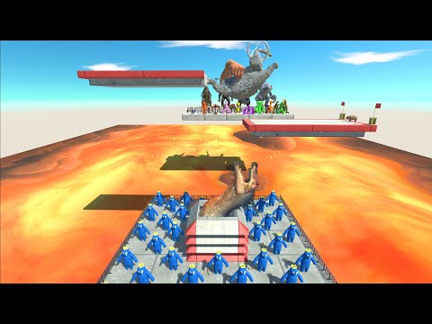 Who Has Will Fall In The Head Spinosaurus and Rainbow Friends Blue - Animal Revolt Battle Simulator