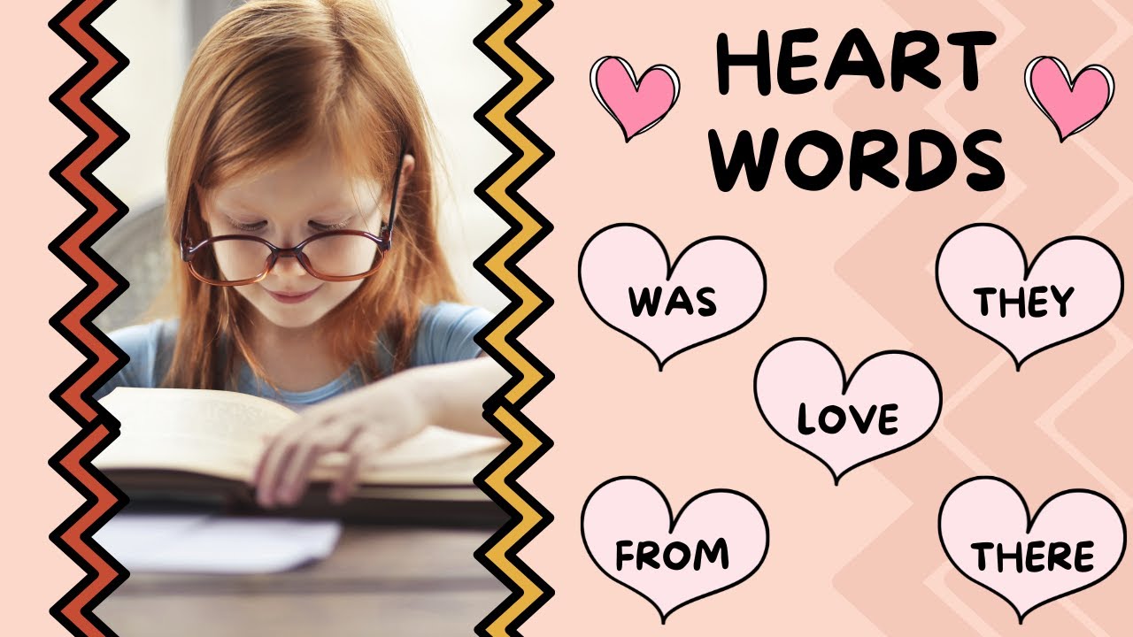 Heart Words - Was, They, Love, From, There - Sight Words - Reading For Kids