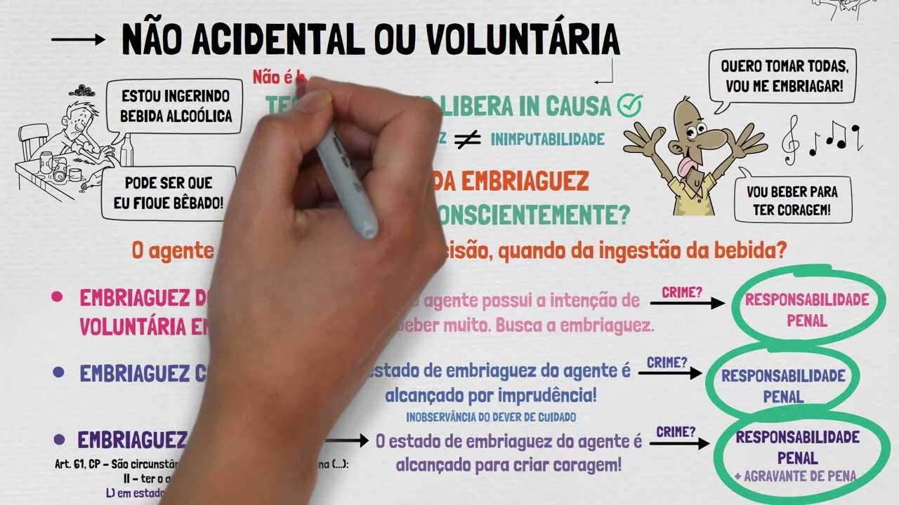 Embriaguez e Culpabilidade | Direito Penal | TEORIA DO CRIME - Parte XIX