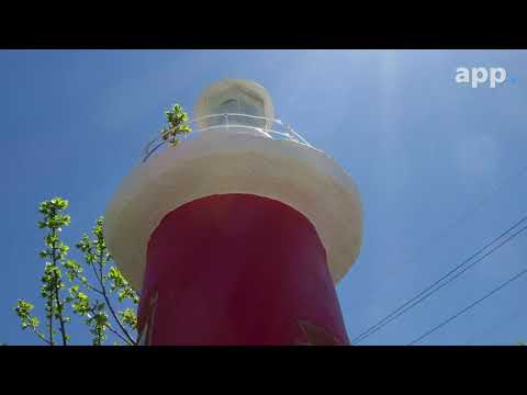 Built like a real lighthouse, just smaller