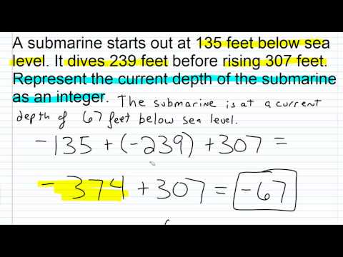 Integer Word Problems