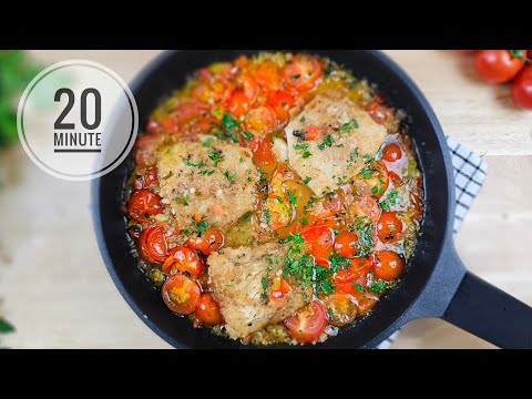 20-minute Fish in Garlic Butter Tomato Sauce! Easy one-pan recipe for beginners!