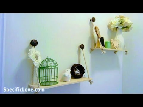 DIY Simple Custom Wood Hanging Shelves - How to build Video