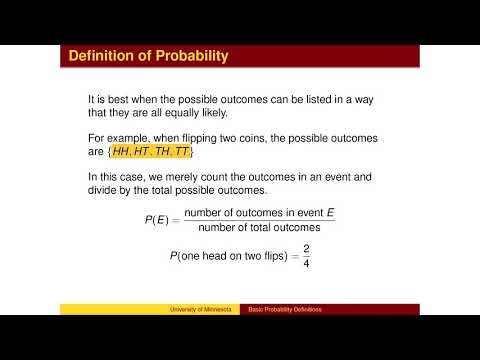 PR2.1 - Basic Probability Definitions