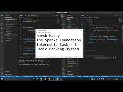 Sparks Foundation Internship Task 1 Basic Banking System