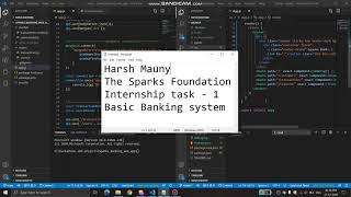 Sparks Foundation | internship task 1 | Basic Banking System